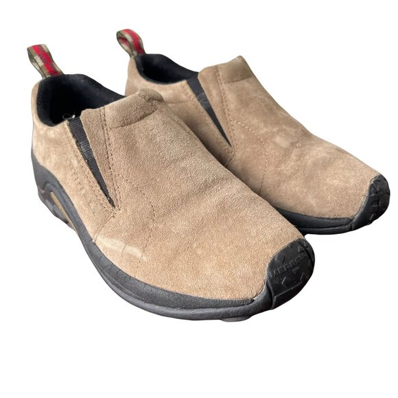 MERRELL Women's Jungle Moc Classic Taupe Leather Mountaineering Hiking Boot Slip - Picture 1 of 7
